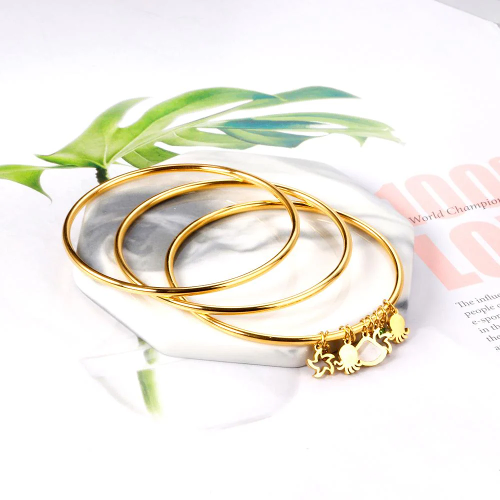 The Charm Haven 18k Gold Plated 3 Set Bangles