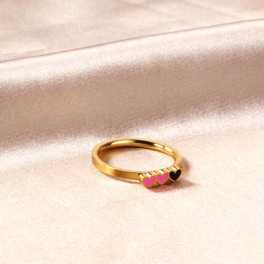 Trio Hearts, 18k Gold Plated Ring