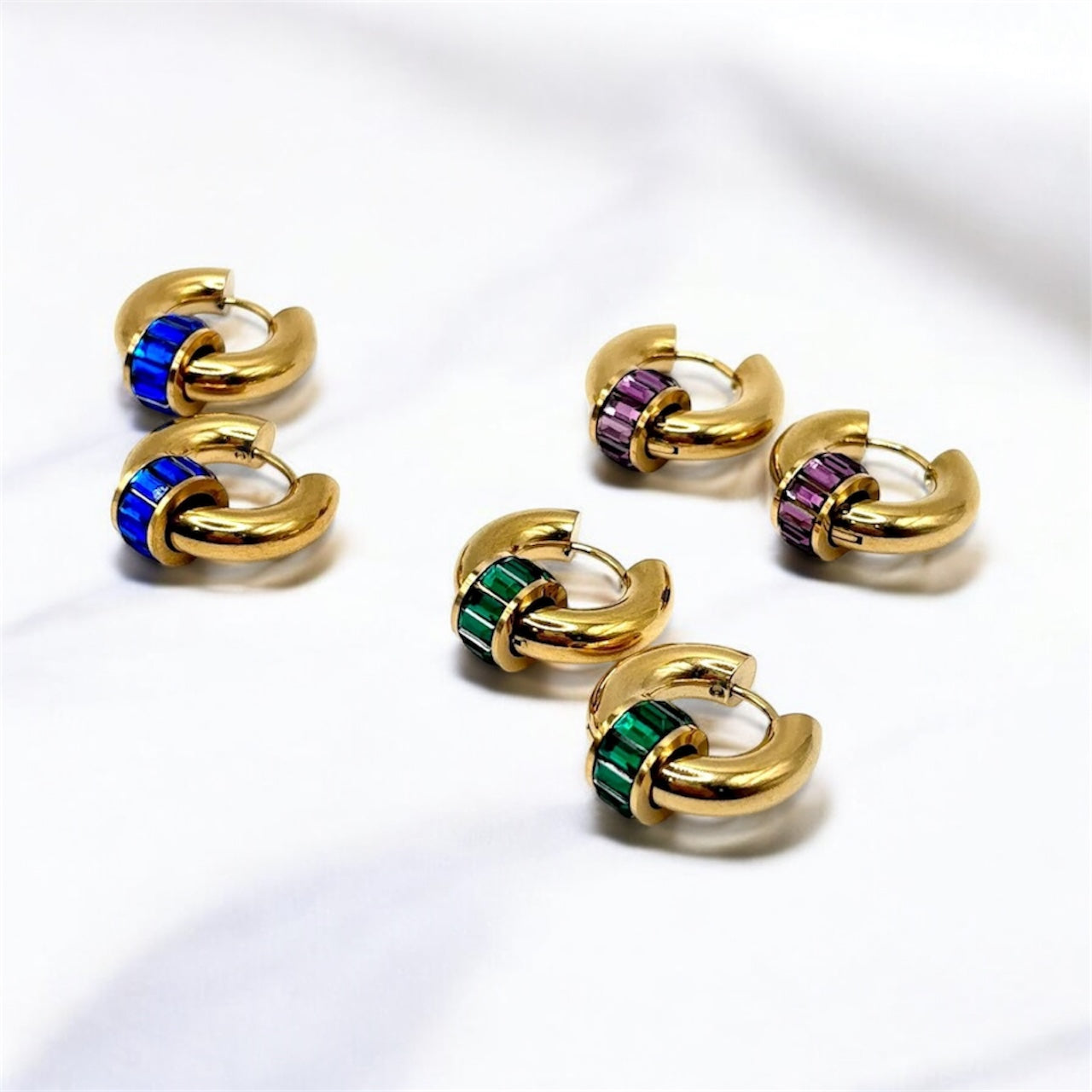 Amethyst Glow, Stainless Steel Earring