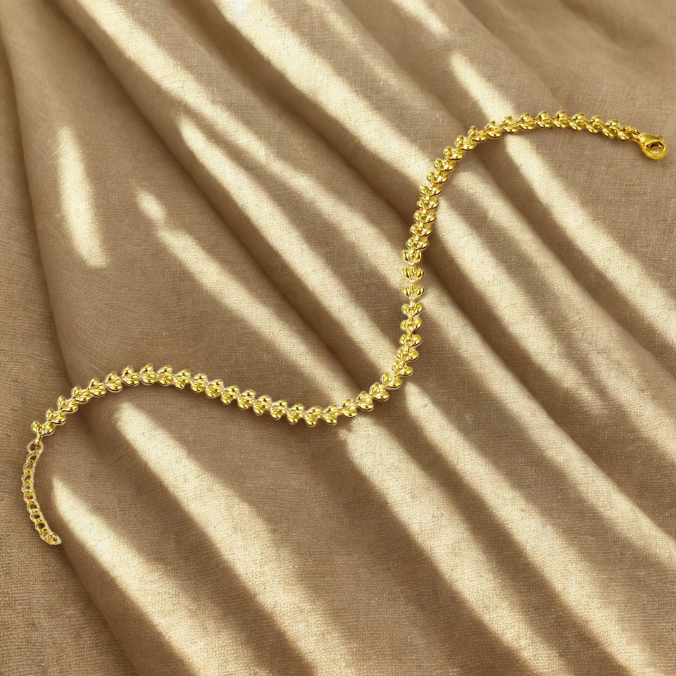 Golden Laurel, 18k Gold Plated Anklet