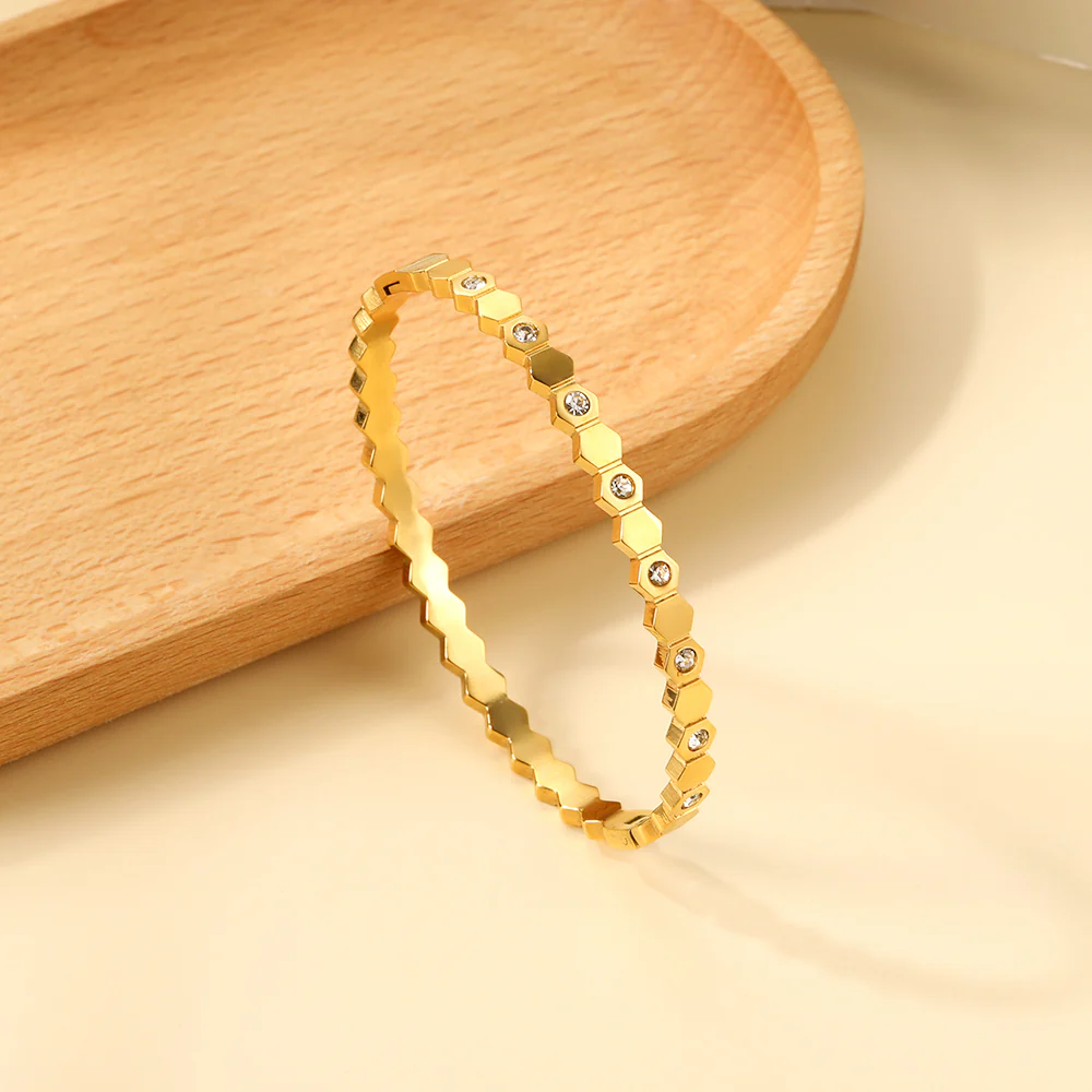 The Celeste Bangle, 18k Gold Plated Bracelet