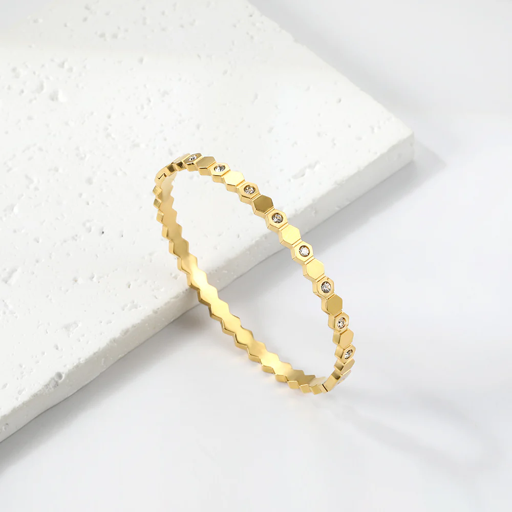 The Celeste Bangle, 18k Gold Plated Bracelet