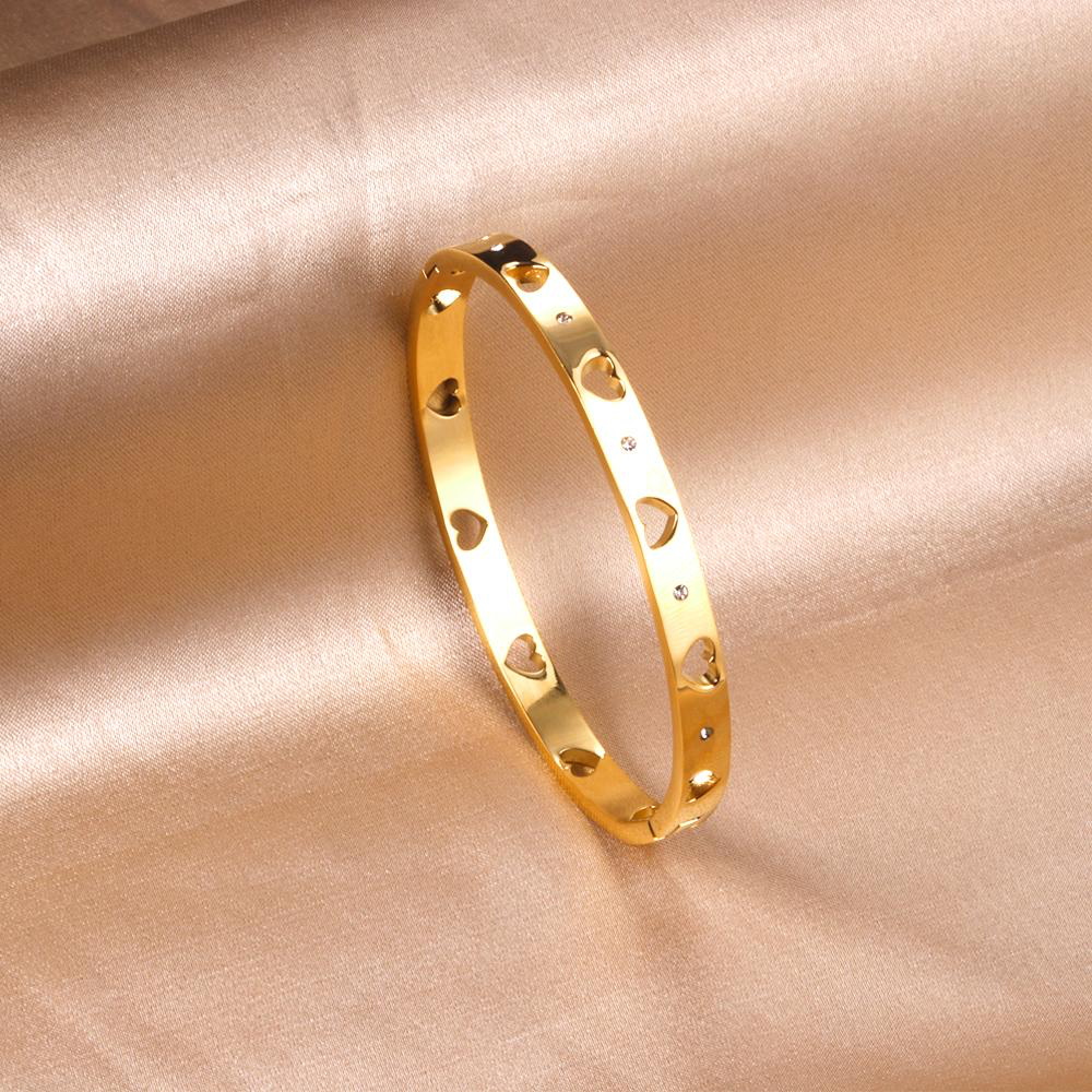 The Heartline , 18k Gold Plated Bangle