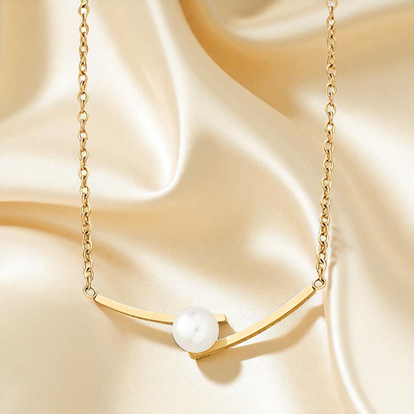 Ivory glow, 18K Gold Plated Steel