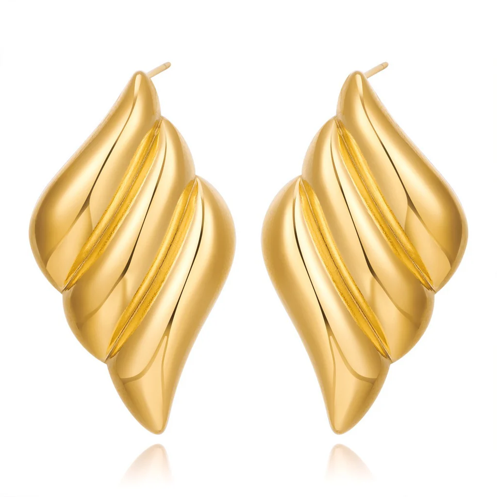 Golden Wave, 18k Gold Plated Earring