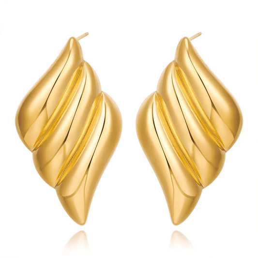 Golden Wave, 18k Gold Plated Earring