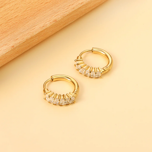 Celeste Hoops, 18k Gold Plated Earrings