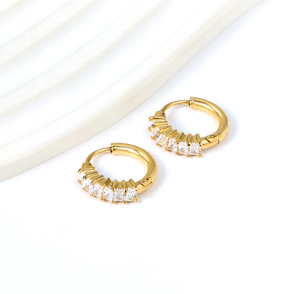 Celeste Hoops, 18k Gold Plated Earrings