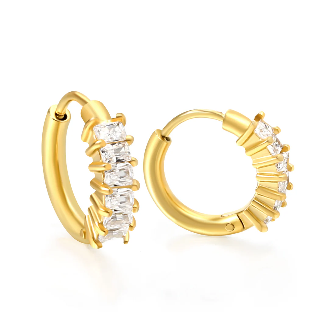 Celeste Hoops, 18k Gold Plated Earrings