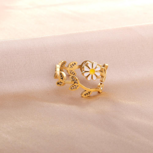 Blooming Daisy, 18k Gold Plated Ring