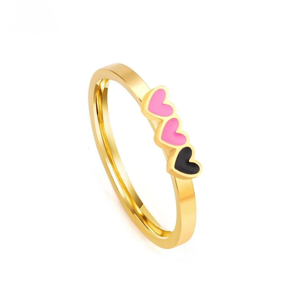 Trio Hearts, 18k Gold Plated Ring